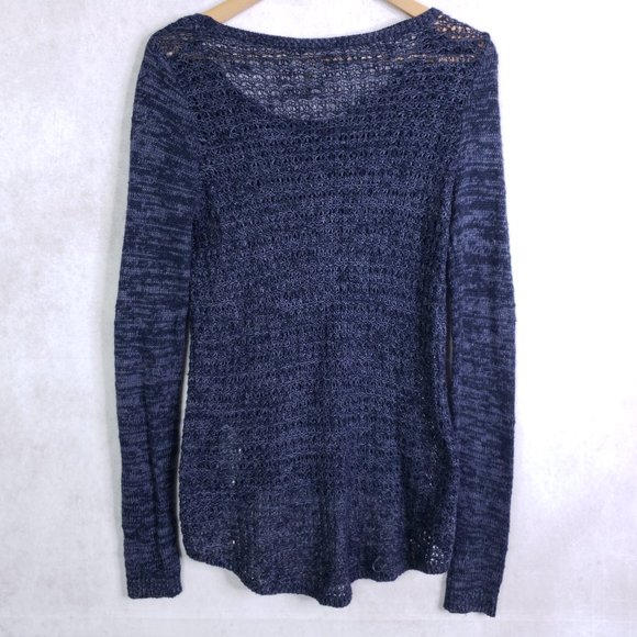 Hollister Women's L (Approx) Blue Long Sleeve Knit Pullover Tunic Sweater Top - Picture 2 of 7
